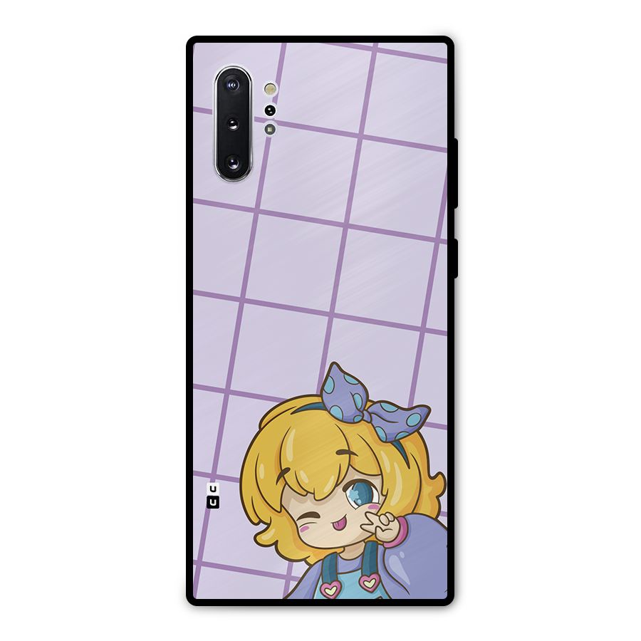 Cute Anime Illustration Metal Back Case for Galaxy Note 10 Plus