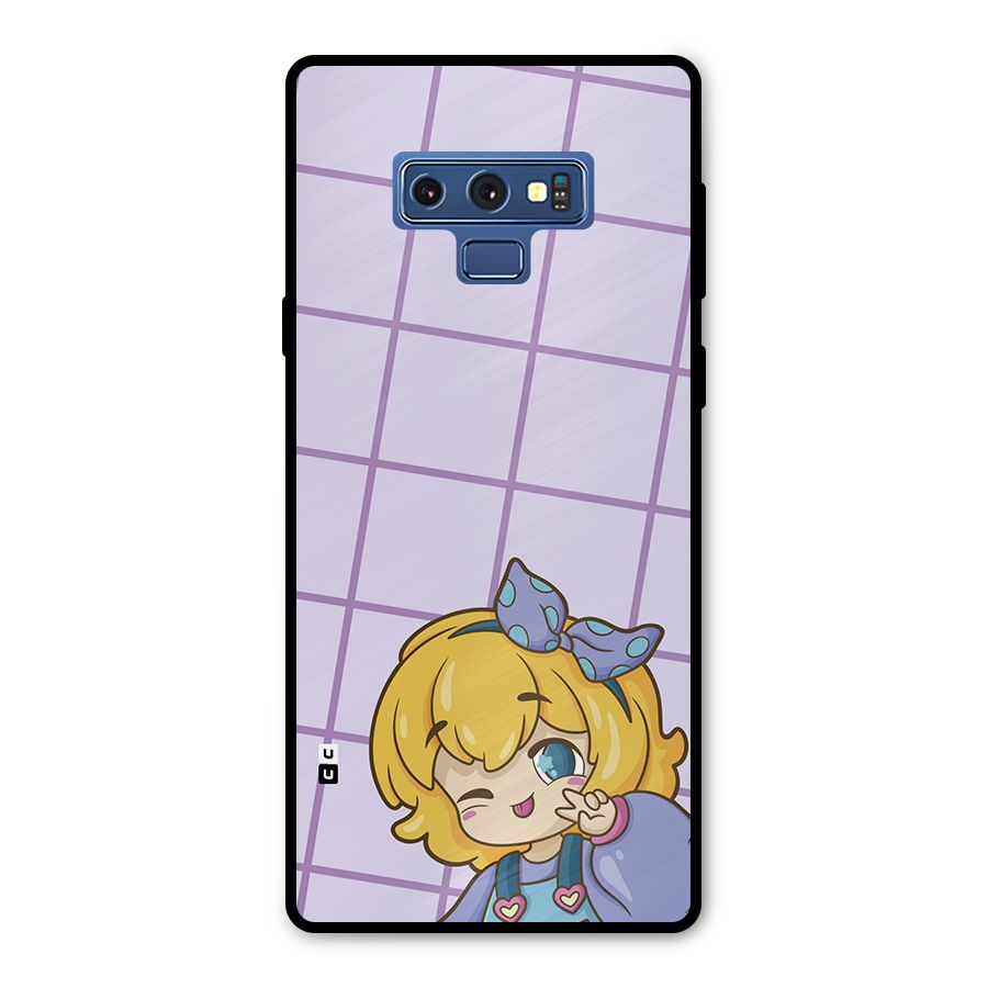 Cute Anime Illustration Metal Back Case for Galaxy Note 9