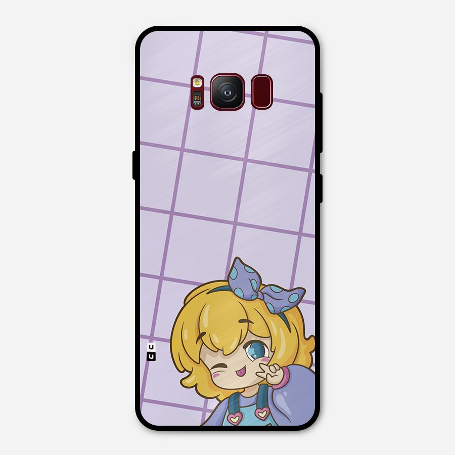 Cute Anime Illustration Metal Back Case for Galaxy S8