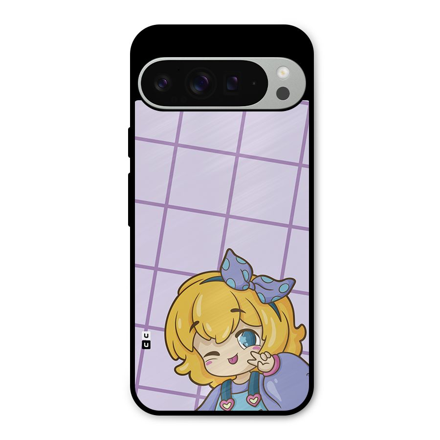 Cute Anime Illustration Metal Back Case for Google Pixel 9 Pro XL