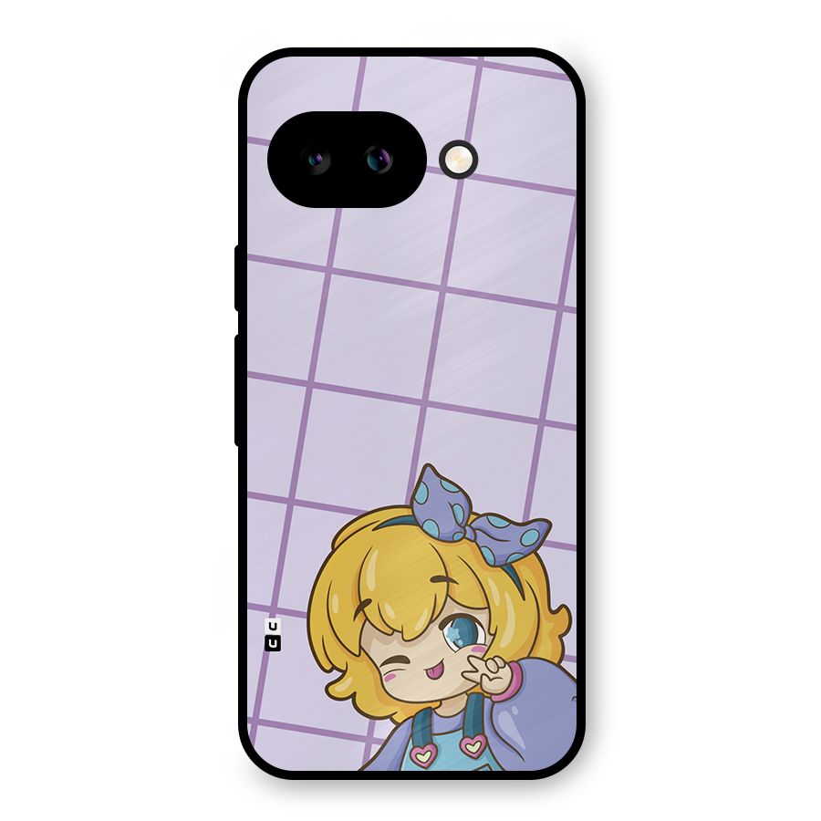 Cute Anime Illustration Metal Back Case for Google Pixel 9a