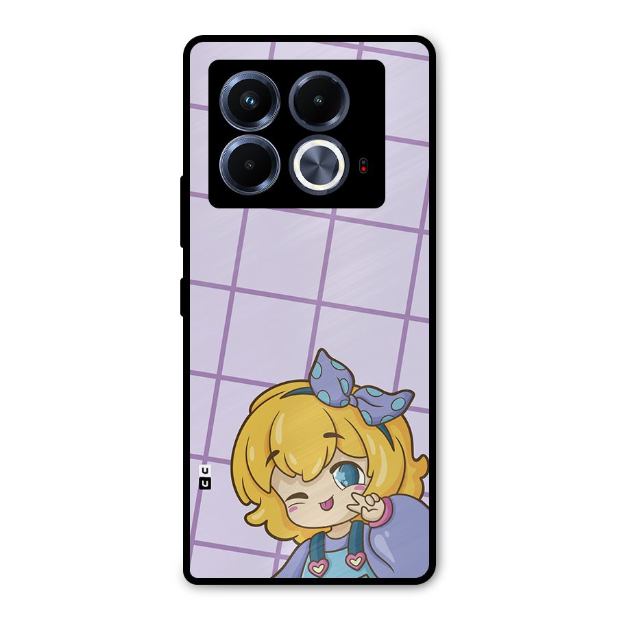 Cute Anime Illustration Metal Back Case for Infinix Note 40 5G