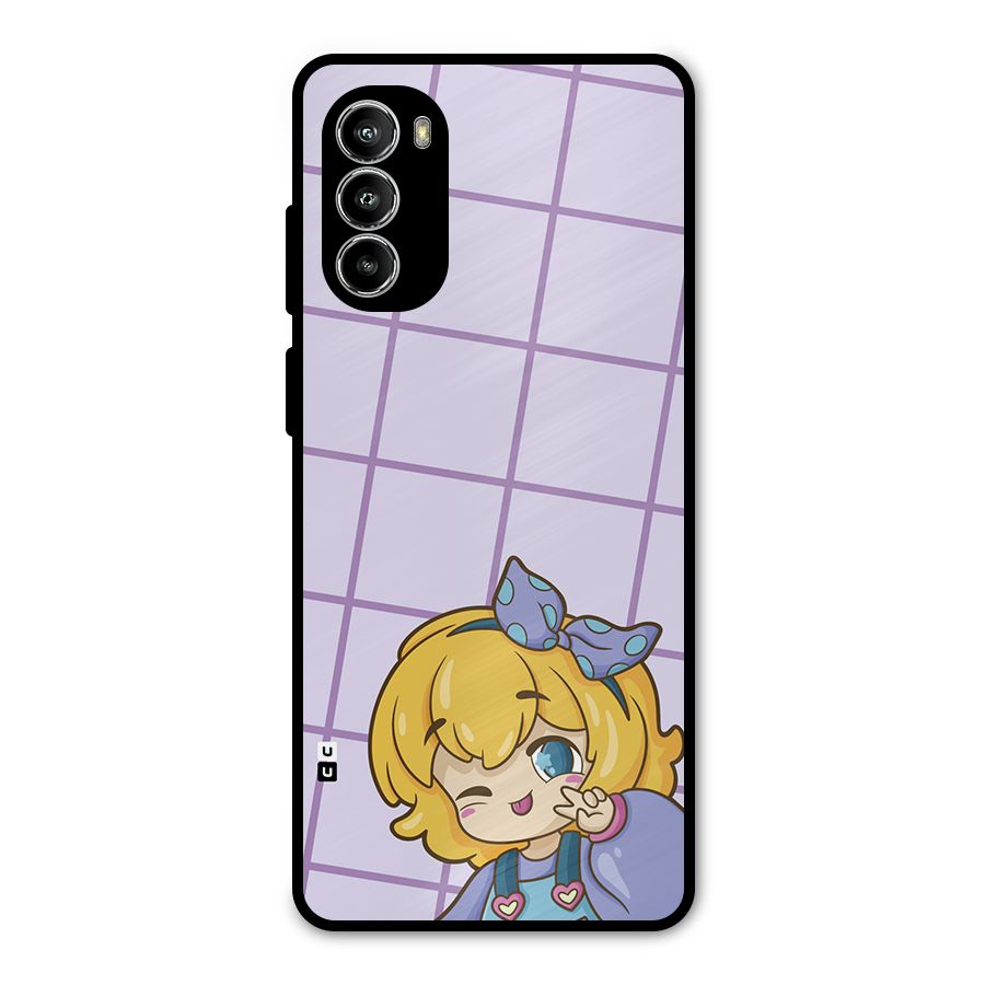 Cute Anime Illustration Metal Back Case for Moto G52