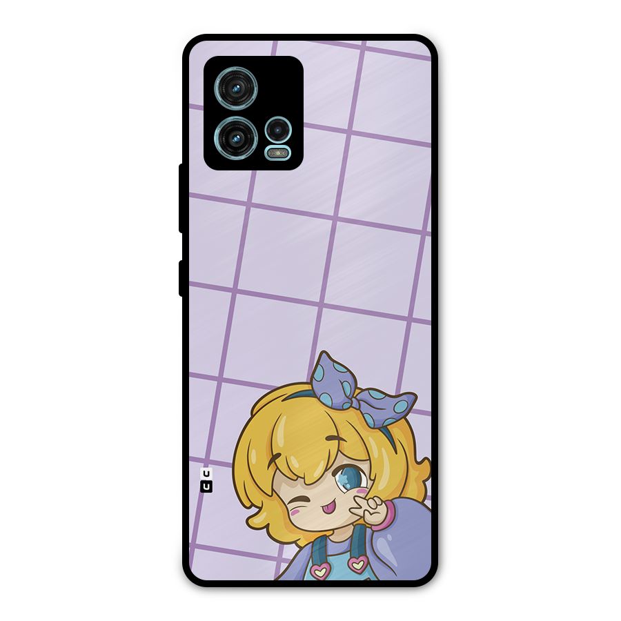 Cute Anime Illustration Metal Back Case for Moto G72
