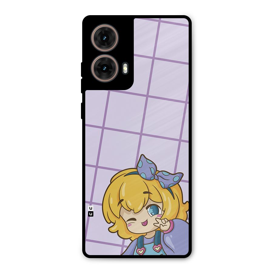 Cute Anime Illustration Metal Back Case for Moto G85