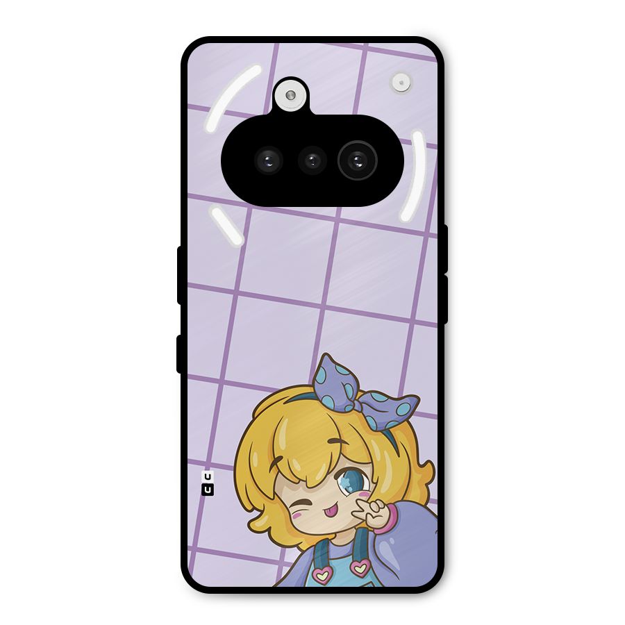 Cute Anime Illustration Metal Back Case for Nothing Phone 3a