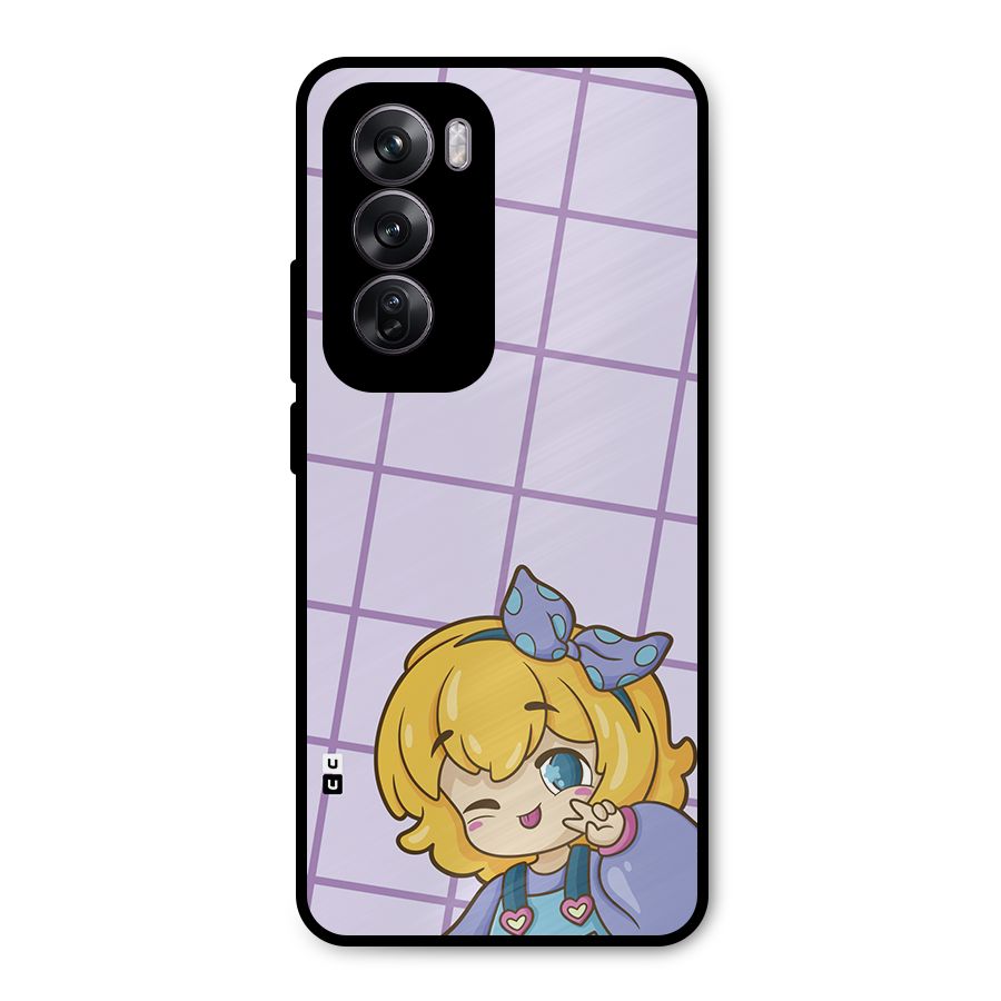 Cute Anime Illustration Metal Back Case for Oppo Reno12 Pro