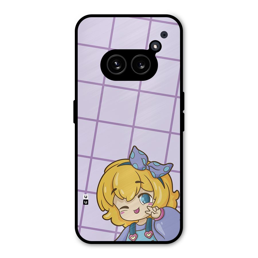 Cute Anime Illustration Metal Back Case for Nothing Phone 2a