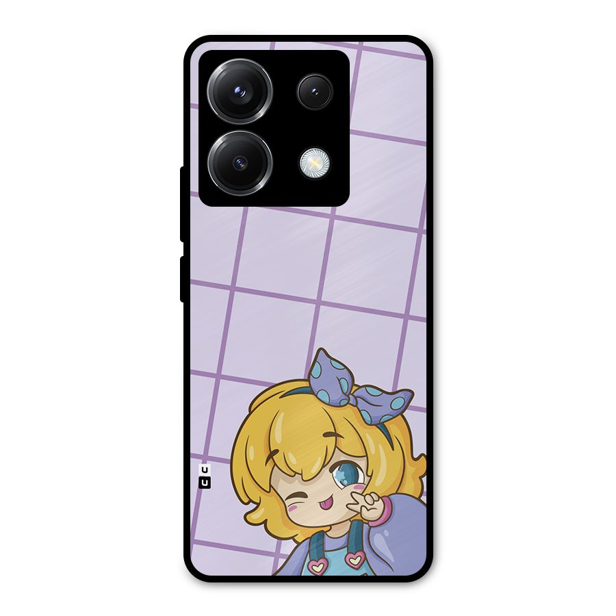 Cute Anime Illustration Metal Back Case for Poco X6