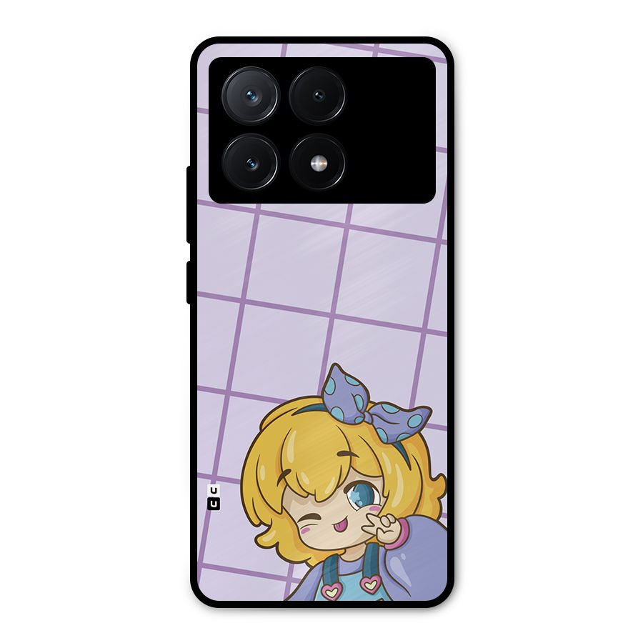 Cute Anime Illustration Metal Back Case for Poco X6 Pro
