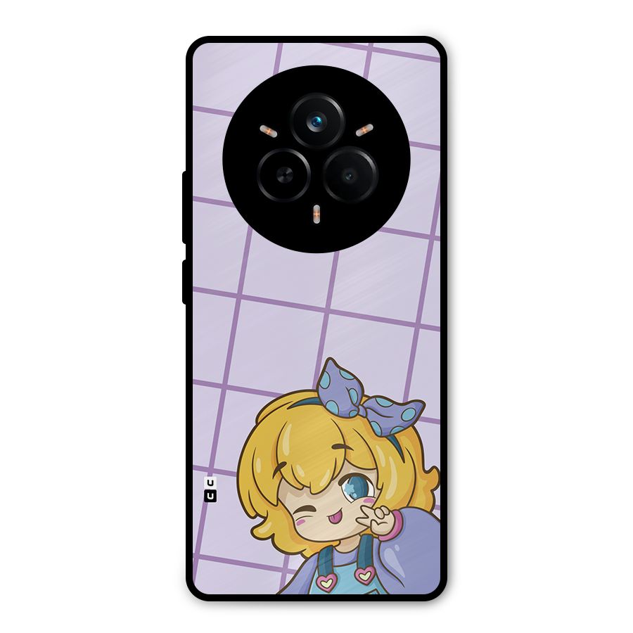 Cute Anime Illustration Metal Back Case for Realme 14 Pro
