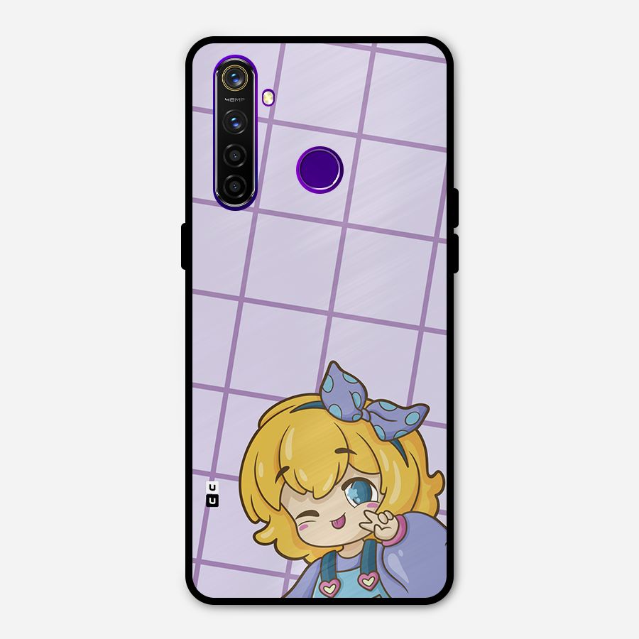 Cute Anime Illustration Metal Back Case for Realme 5 Pro
