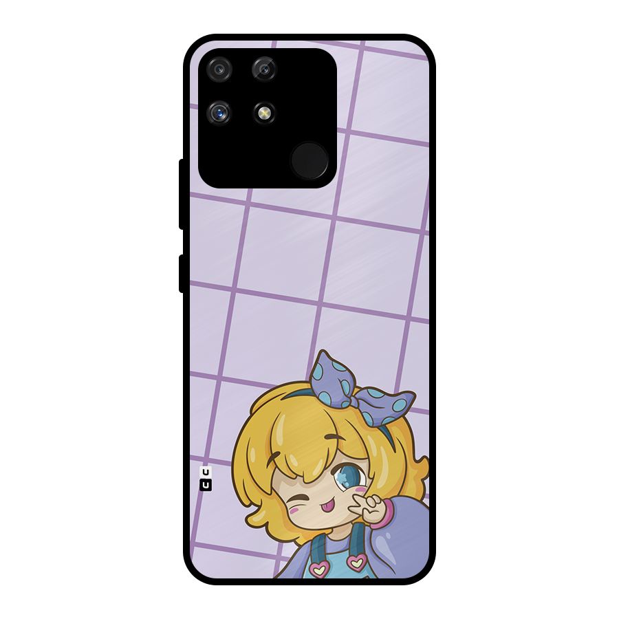 Cute Anime Illustration Metal Back Case for Realme Narzo 50A
