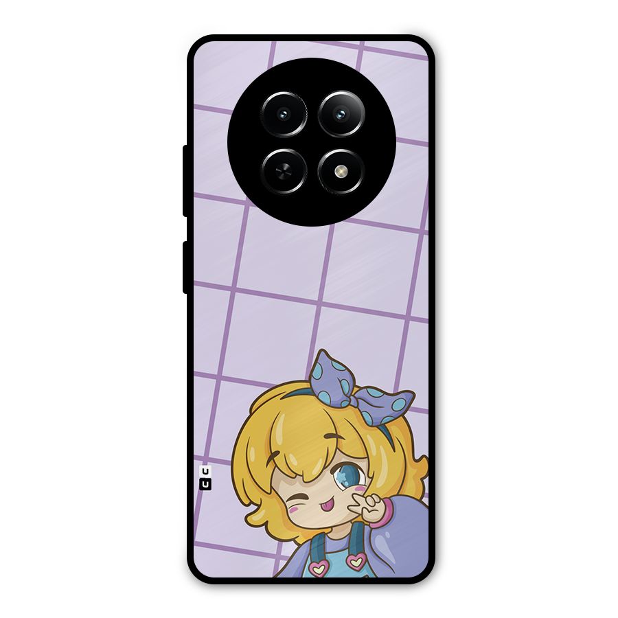 Cute Anime Illustration Metal Back Case for Realme Narzo 70x 5G
