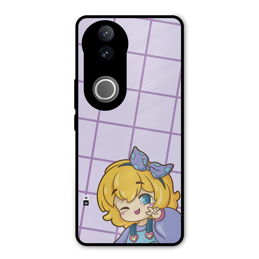 Cute Anime Illustration Metal Back Case for Vivo V50e