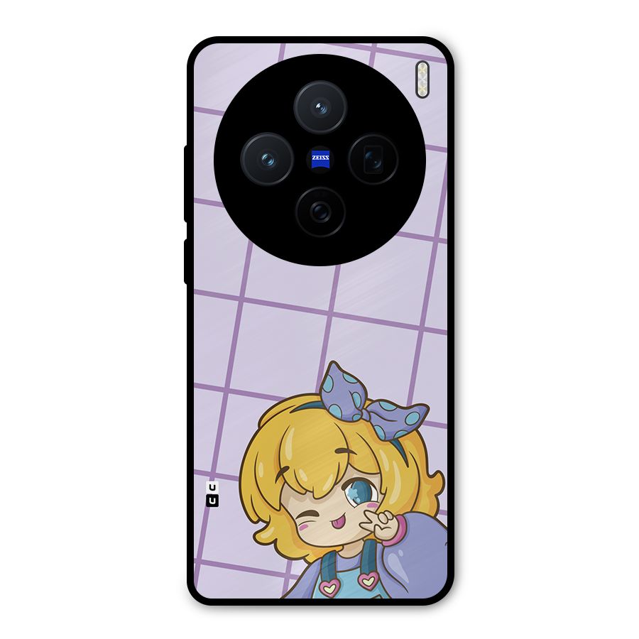 Cute Anime Illustration Metal Back Case for Vivo X200