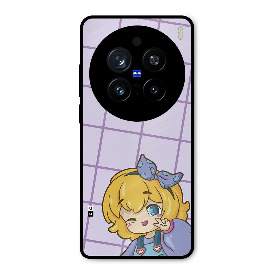 Cute Anime Illustration Metal Back Case for Vivo X200 Pro