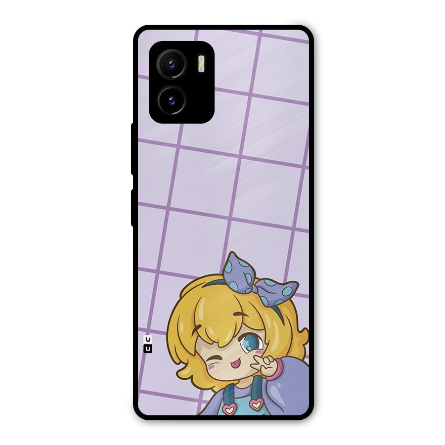 Cute Anime Illustration Metal Back Case for Vivo Y15s