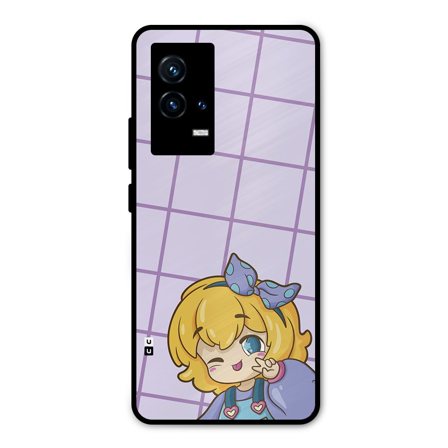Cute Anime Illustration Metal Back Case for iQOO 9 5G