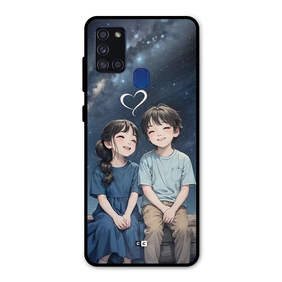 Cute Anime Teens Metal Back Case for Galaxy A21s