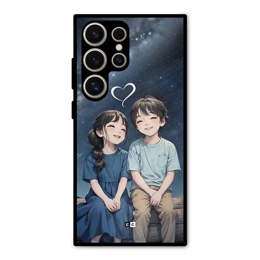 Cute Anime Teens Metal Back Case for Galaxy S24 Ultra