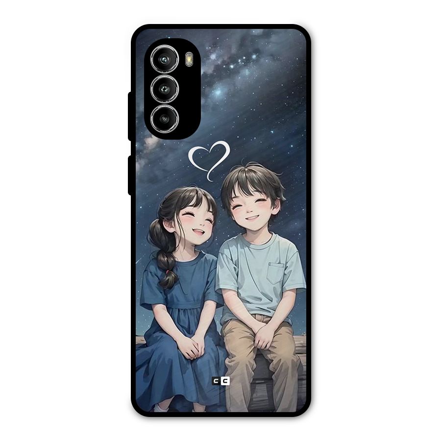 Cute Anime Teens Metal Back Case for Moto G52