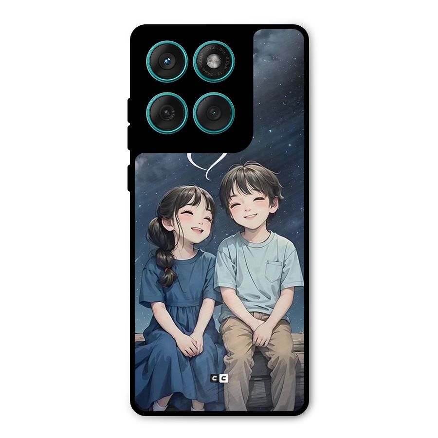 Cute Anime Teens Metal Back Case for Motorola Edge 60
