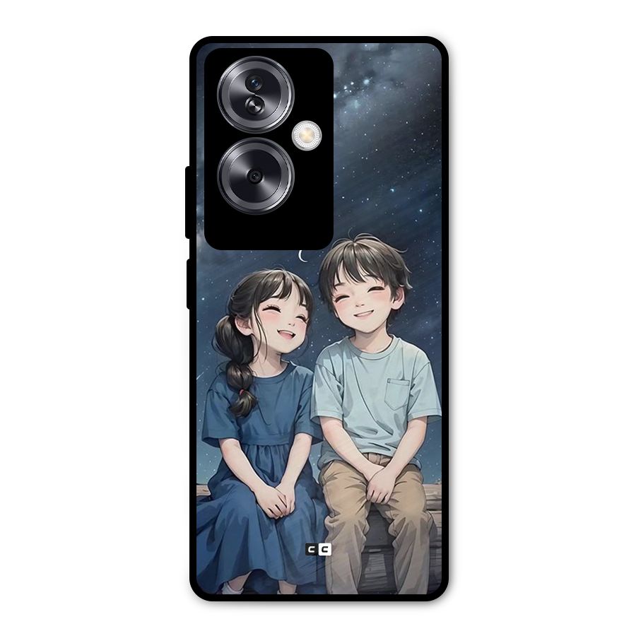 Cute Anime Teens Metal Back Case for Oppo A79 5G