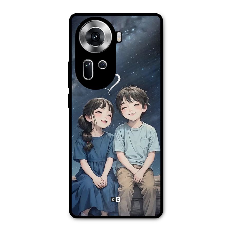 Cute Anime Teens Metal Back Case for Oppo Reno11 5G