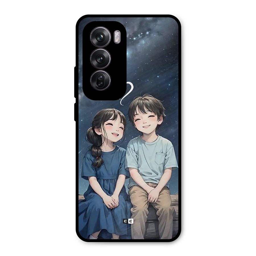 Cute Anime Teens Metal Back Case for Oppo Reno12 Pro