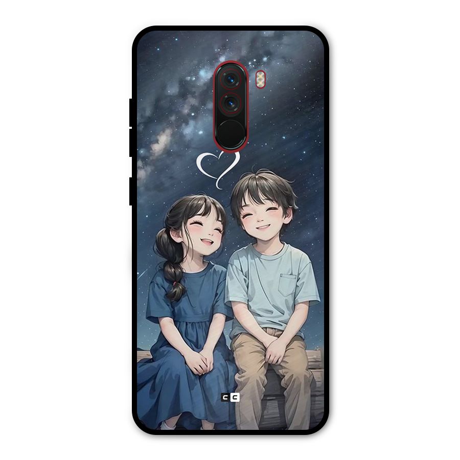 Cute Anime Teens Metal Back Case for Poco F1