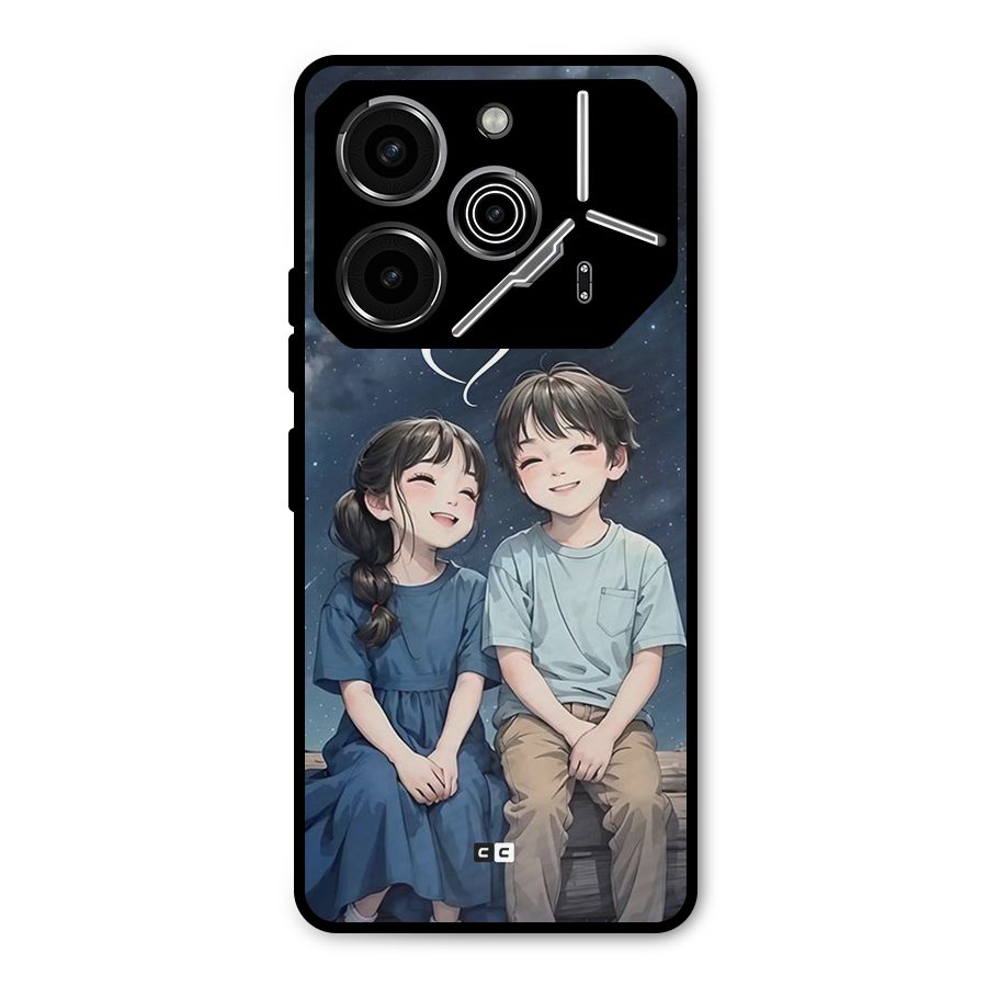 Cute Anime Teens Metal Back Case for Tecno Pova 6 Pro