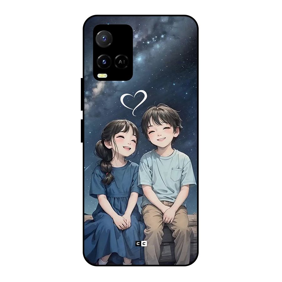 Cute Anime Teens Metal Back Case for Vivo Y21A
