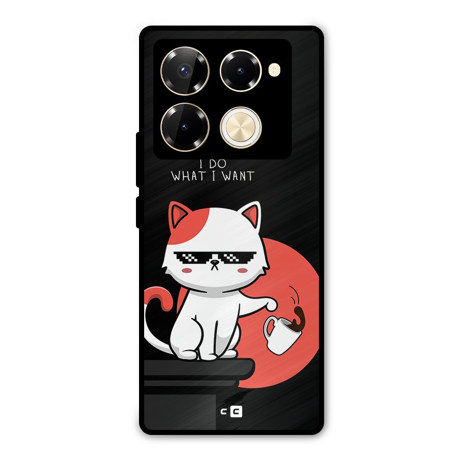 Cute Attitude Cat Metal Back Case for Infinix Note 40 Pro