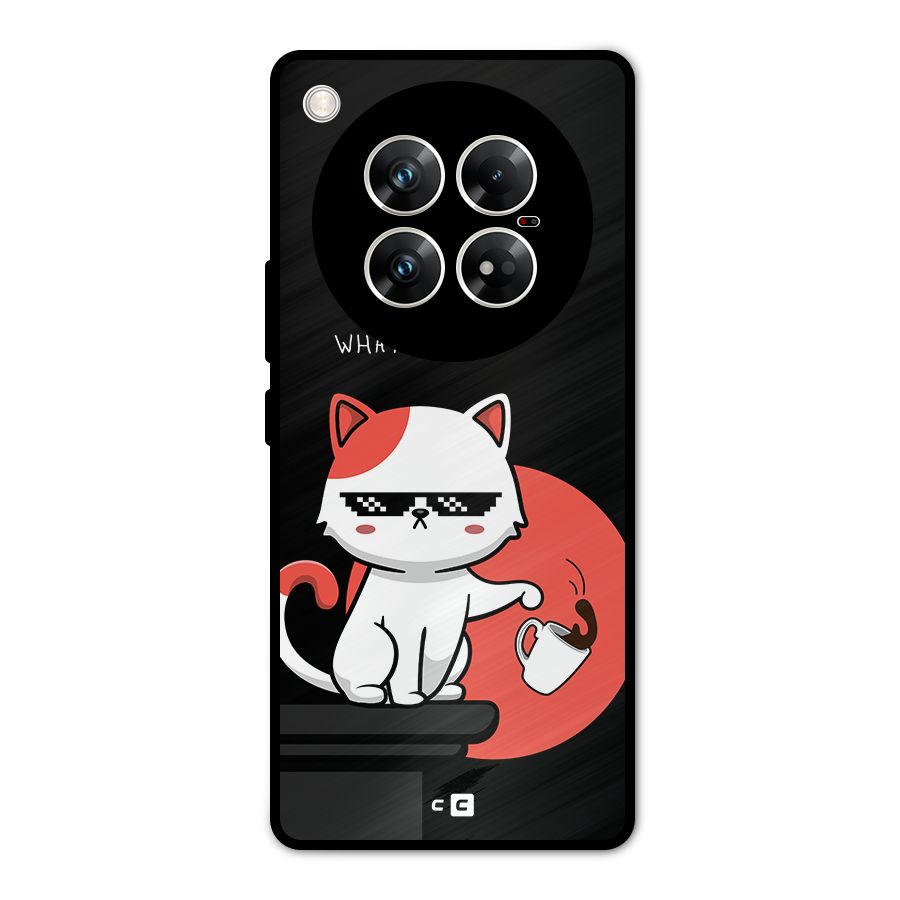 Cute Attitude Cat Metal Back Case for Infinix Zero 40 5G