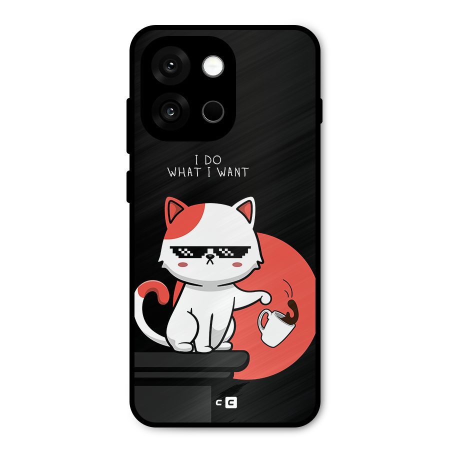 Cute Attitude Cat Metal Back Case for OnePlus 13s