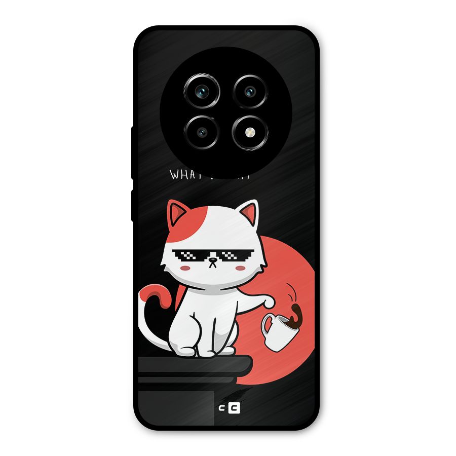 Cute Attitude Cat Metal Back Case for Realme 13 Pro