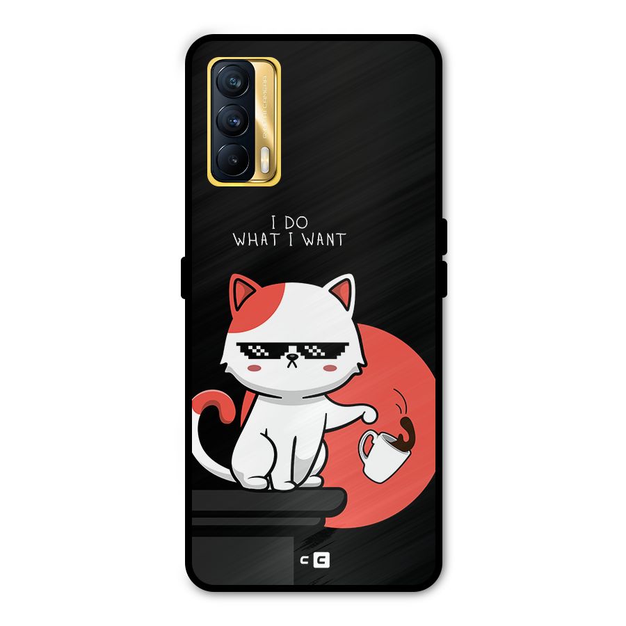 Cute Attitude Cat Metal Back Case for Realme X7