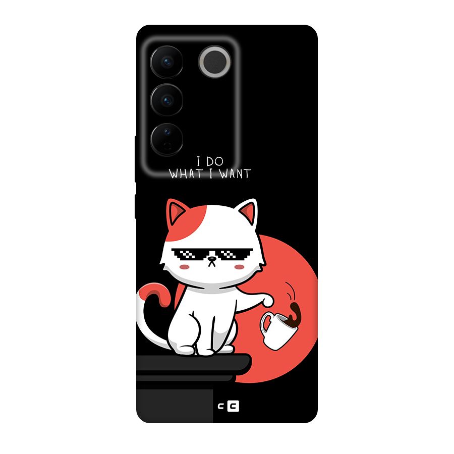 Cute Attitude Cat Original Polycarbonate Back Case for Vivo V27