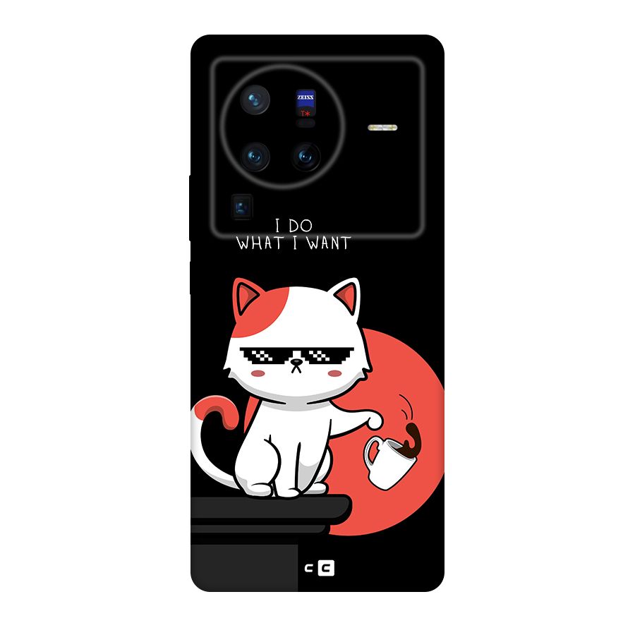 Cute Attitude Cat Original Polycarbonate Back Case for Vivo X80
