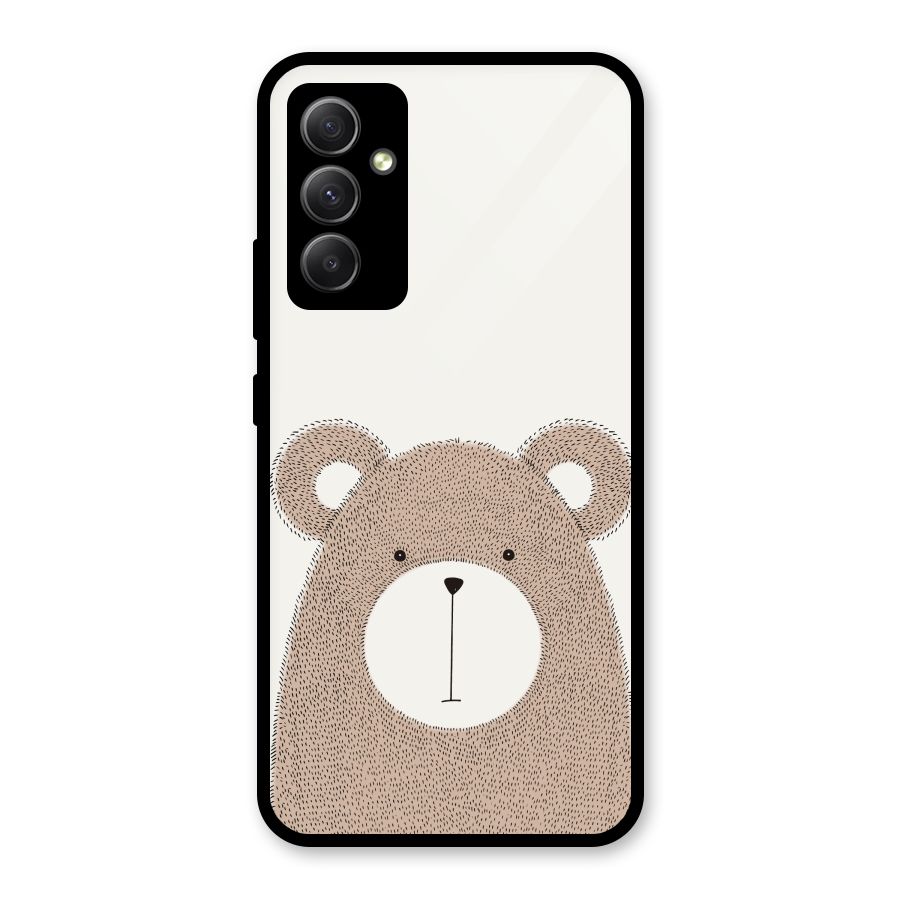Cute Bear Glass Back Case for Galaxy A34