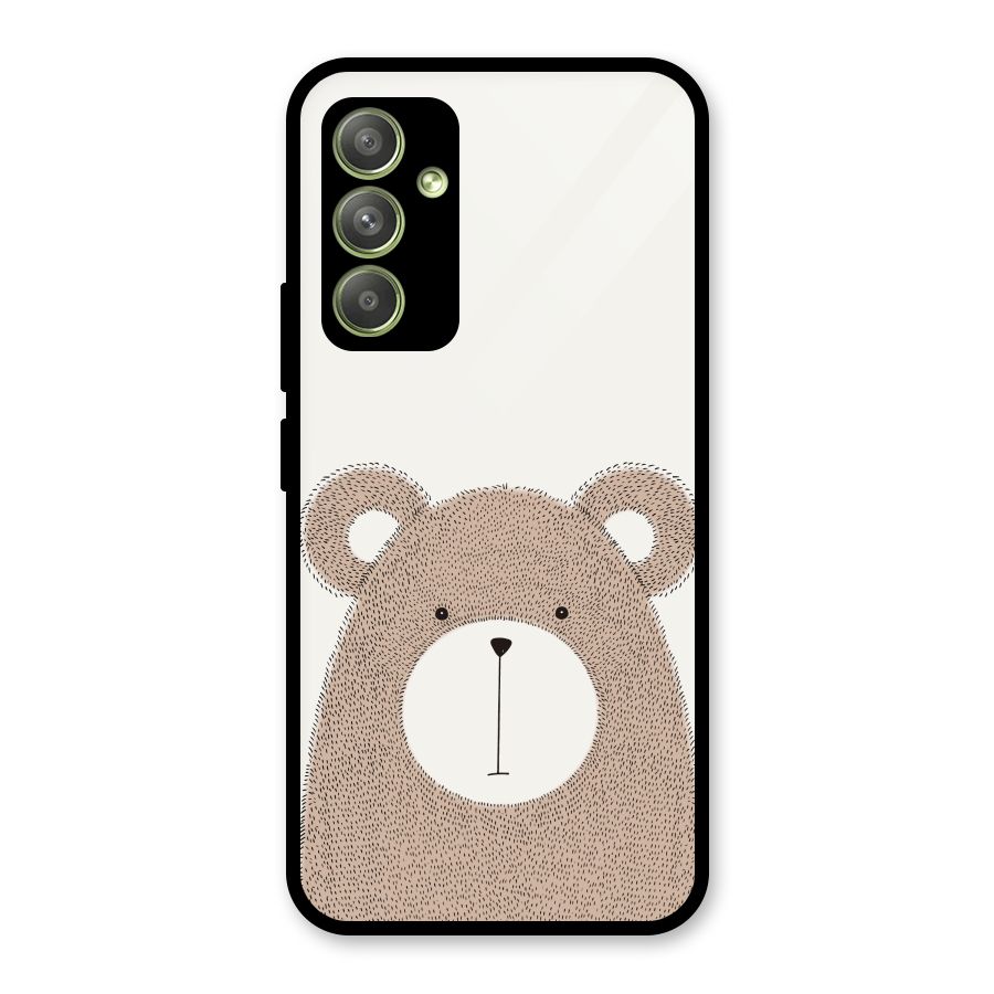 Cute Bear Glass Back Case for Galaxy A54