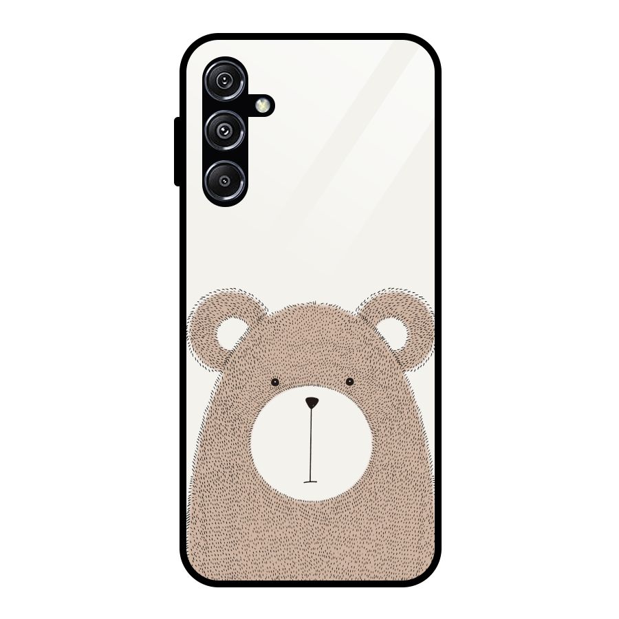 Cute Bear Glass Back Case for Galaxy M34 5G