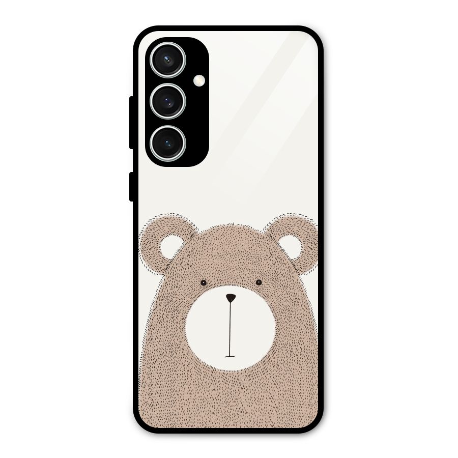 Cute Bear Glass Back Case for Galaxy S23 FE