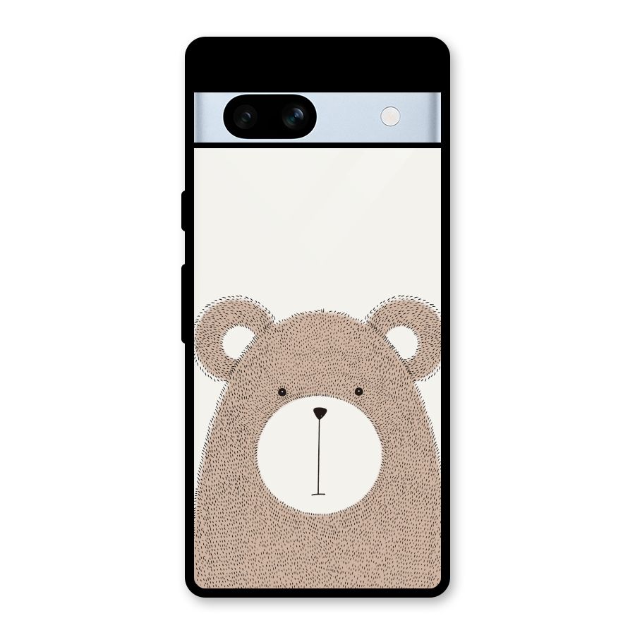 Cute Bear Glass Back Case for Google Pixel 7a