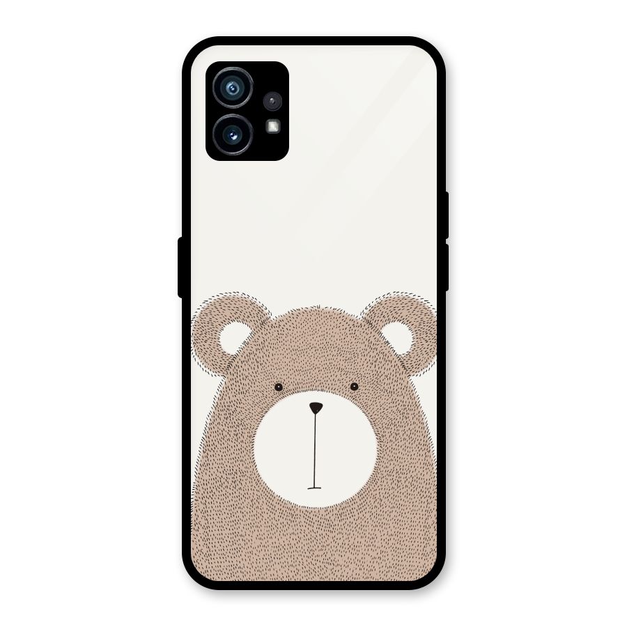 Cute Bear Glass Back Case for Nothing Phone 1