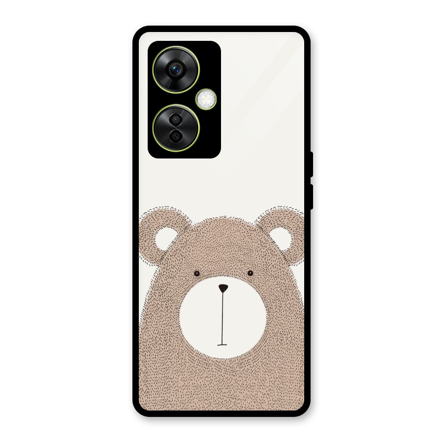 Cute Bear Glass Back Case for OnePlus Nord CE 3 Lite