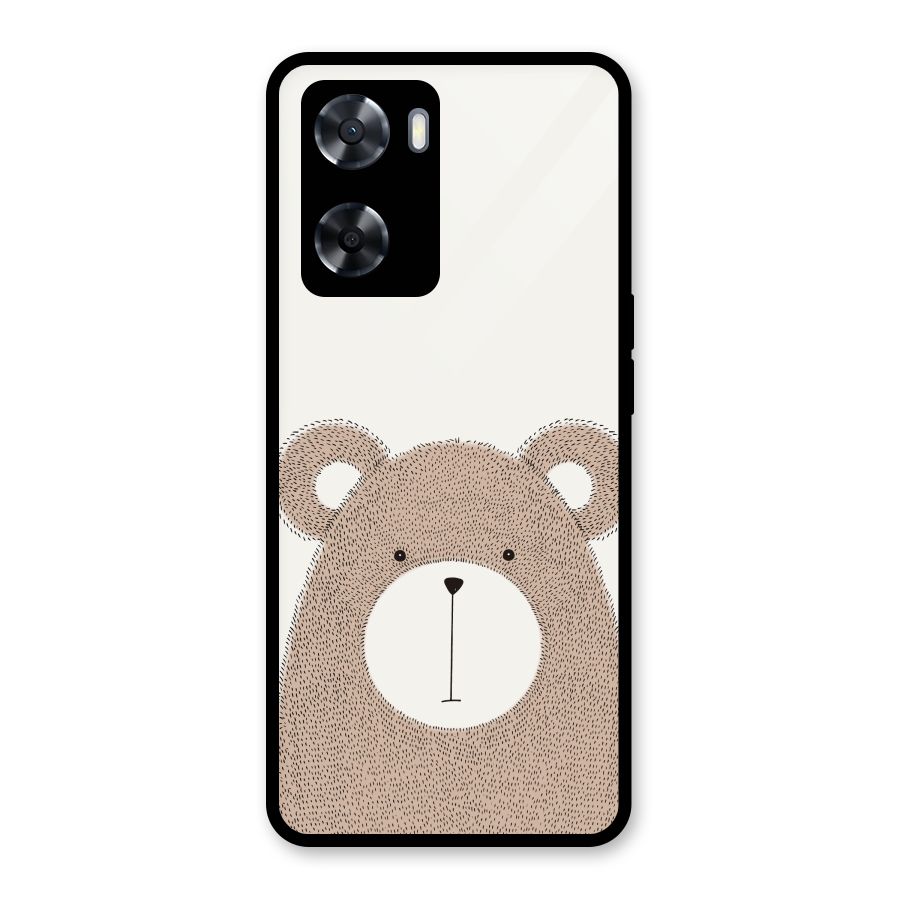 Cute Bear Glass Back Case for OnePlus Nord N20 SE
