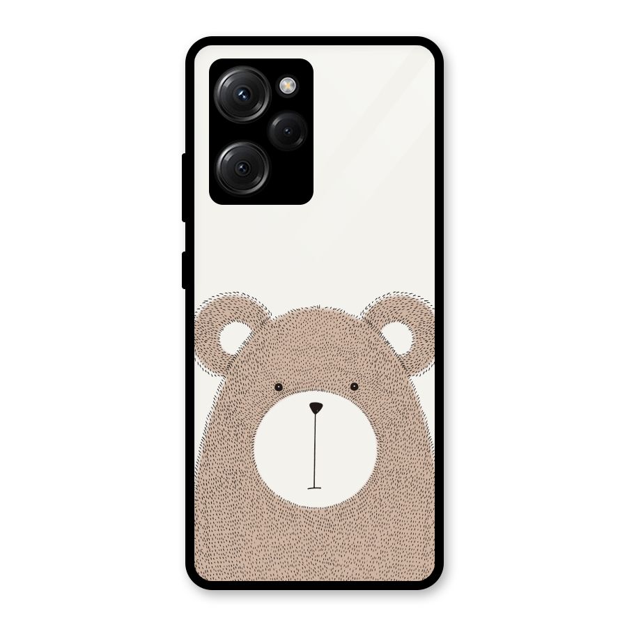 Cute Bear Glass Back Case for Poco X5 Pro
