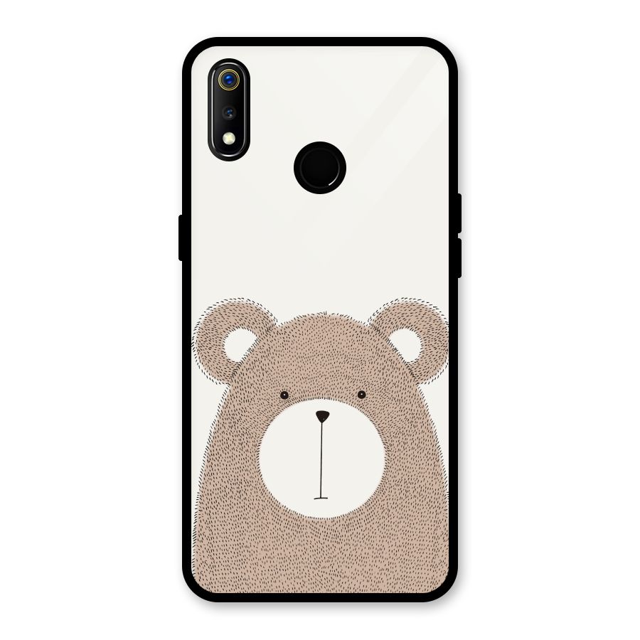 Cute Bear Glass Back Case for Realme 3